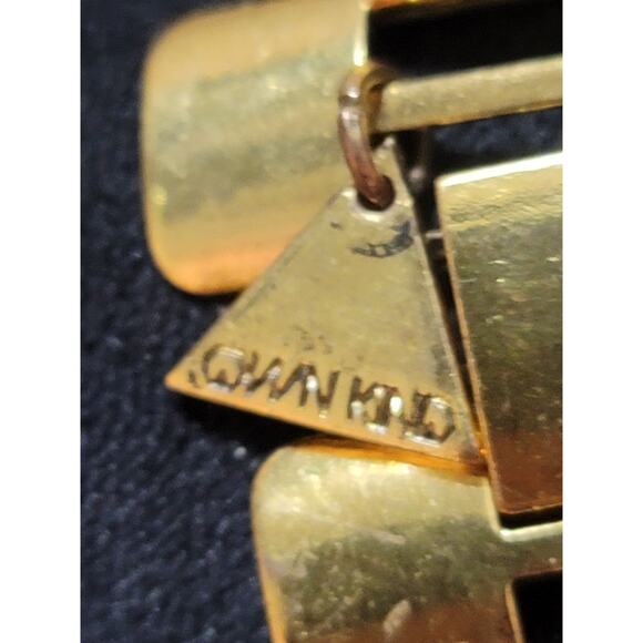 Women's Gold Tone Statement Necklace With Clear Rectangular Crystals By Qian Kuo - Picture 8 of 8